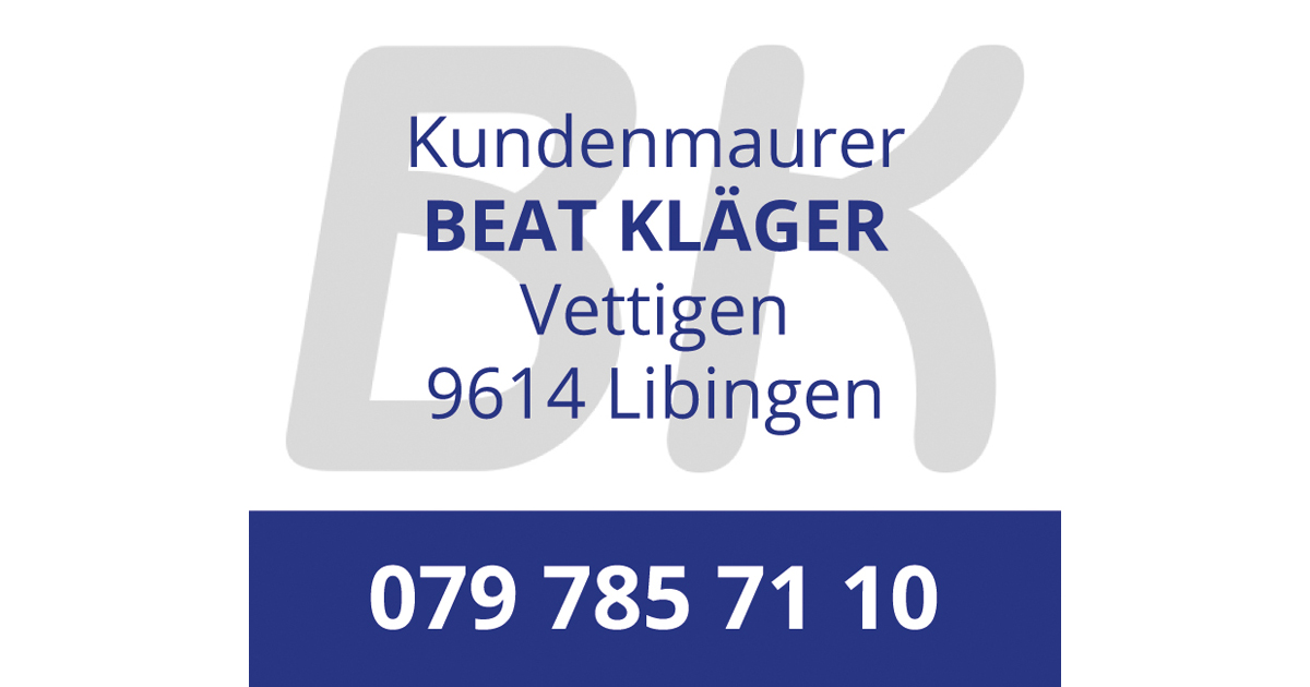 Kundenmaurer Beat Klaeger - «werbeinserat.ch»